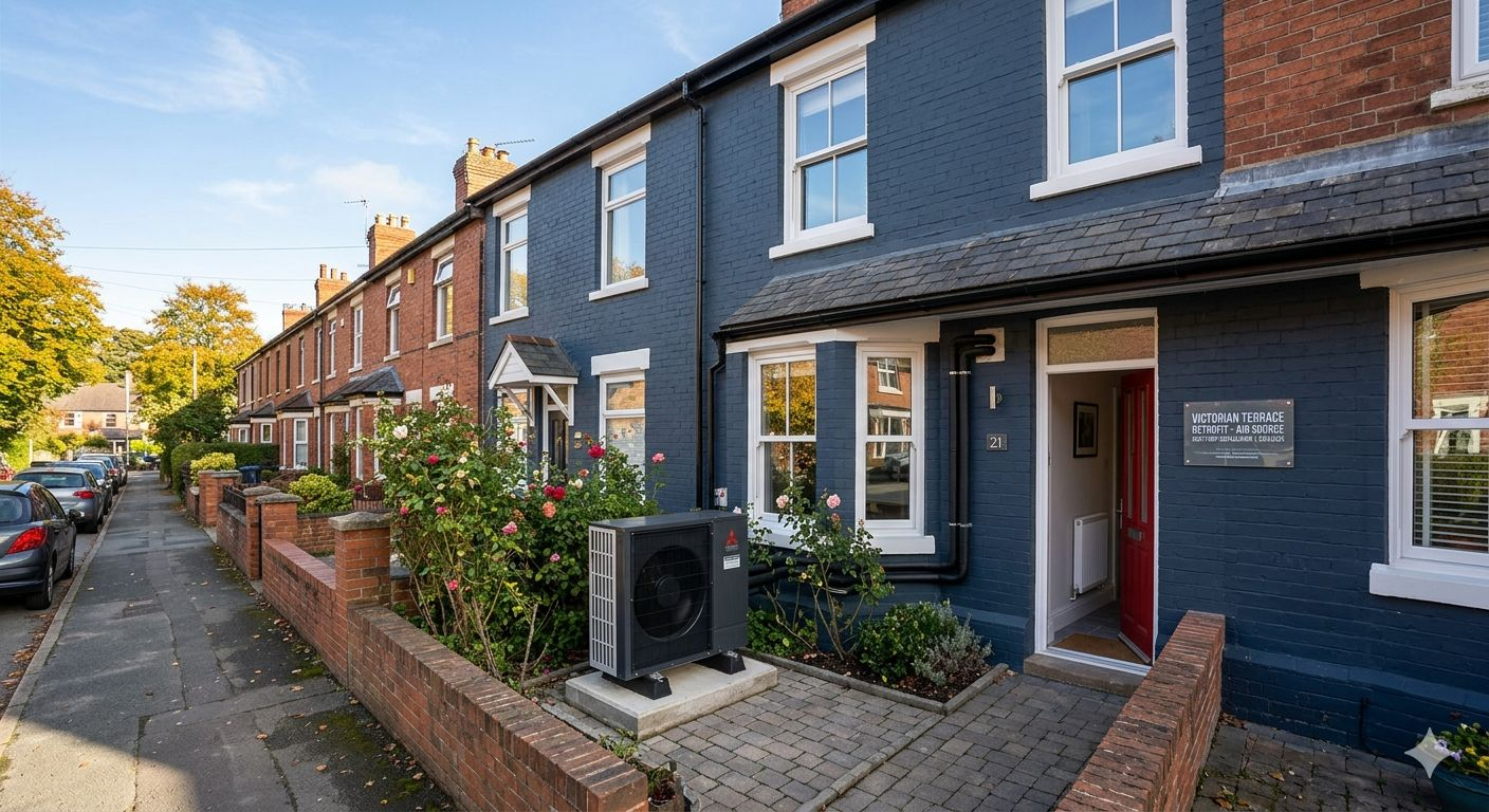 Mitsubishi Ecodan retrofit, Victorian terrace
